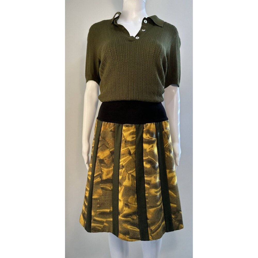 Y2K  EVA GERMAIN PARIS Unique Pattern black elastic High Waisted Skirt France - Picture 7 of 16